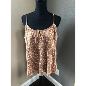 Old Navy Pink and Orange Sleeveless Tiered Camisole